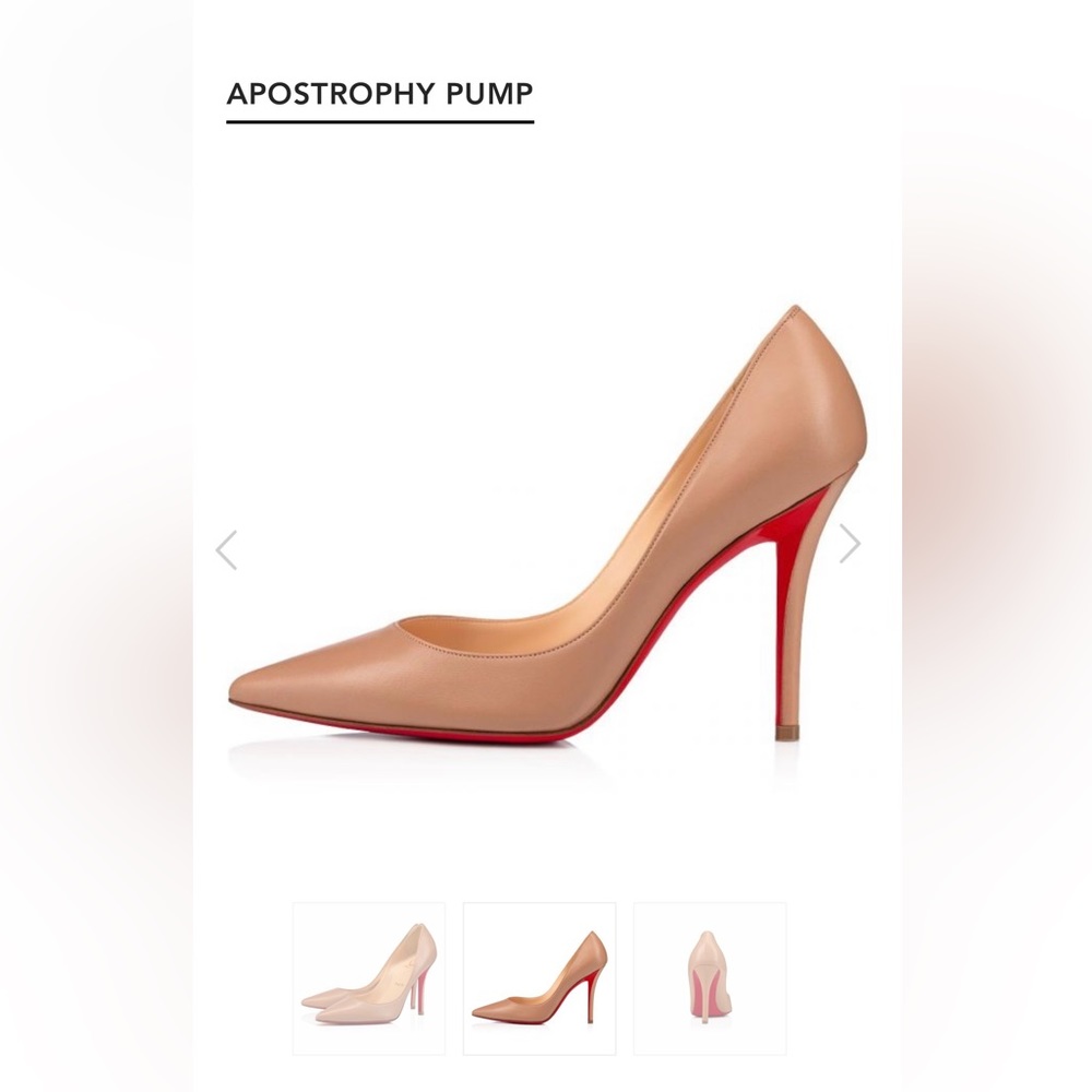 Christian Louboutin Apostrophy 100 38 8B NWT NEW Nude kid leather RETAILS $965+ - Picture 4 of 10